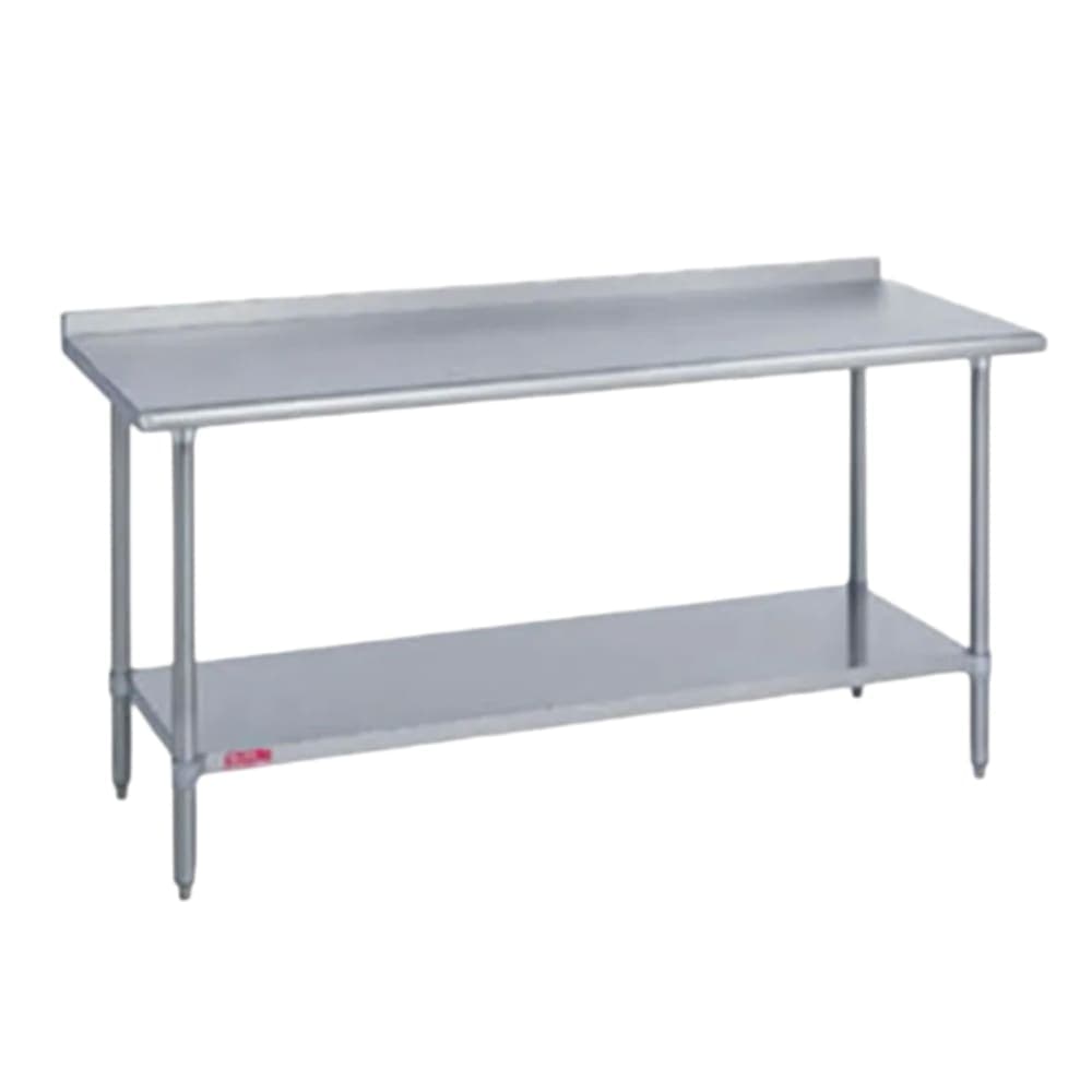 Duke 418-2472-2R 72" 18 ga Work Table w/ Undershelf & 400 Series Stainless Top, 1 1/8" Backsplash