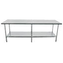 Duke 418-2496-2R 96" 18 ga Work Table w/ Undershelf & 400 Series Stainless Top, 1 1/8" Backsplash thumbnail 2