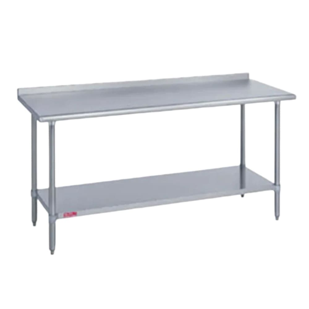 Duke 418-3036-2R 36" 18 ga Work Table w/ Undershelf & 400 Series Stainless Top, 1 1/8" Backsplash
