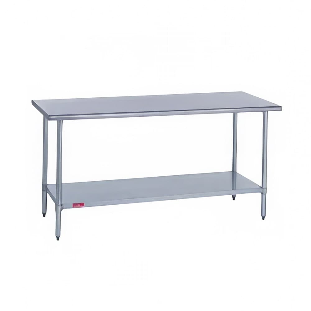 Duke 418-3096 96" 18 ga Work Table w/ Undershelf & 400 Series Stainless Flat Top