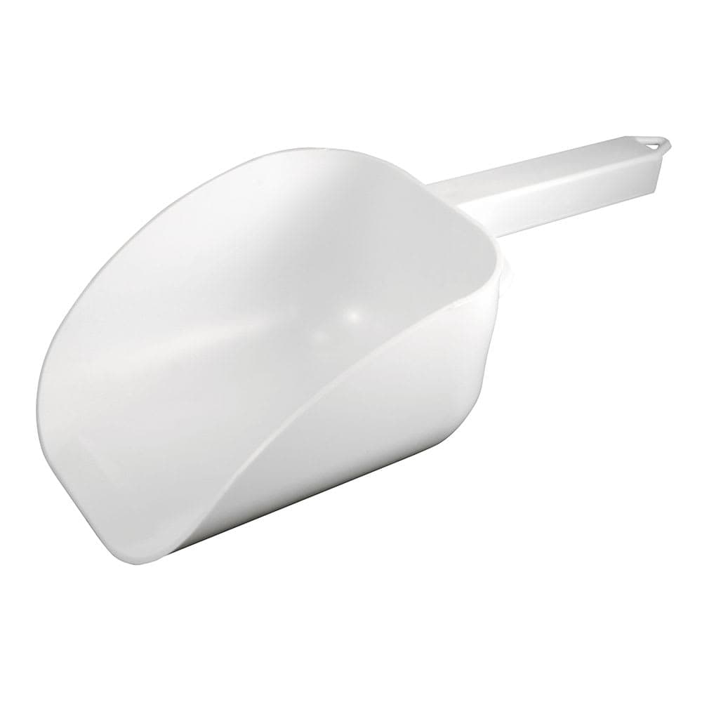 Bar Maid CR-838W 32 oz Scoop - Flat Bowl with Hook Handle, White