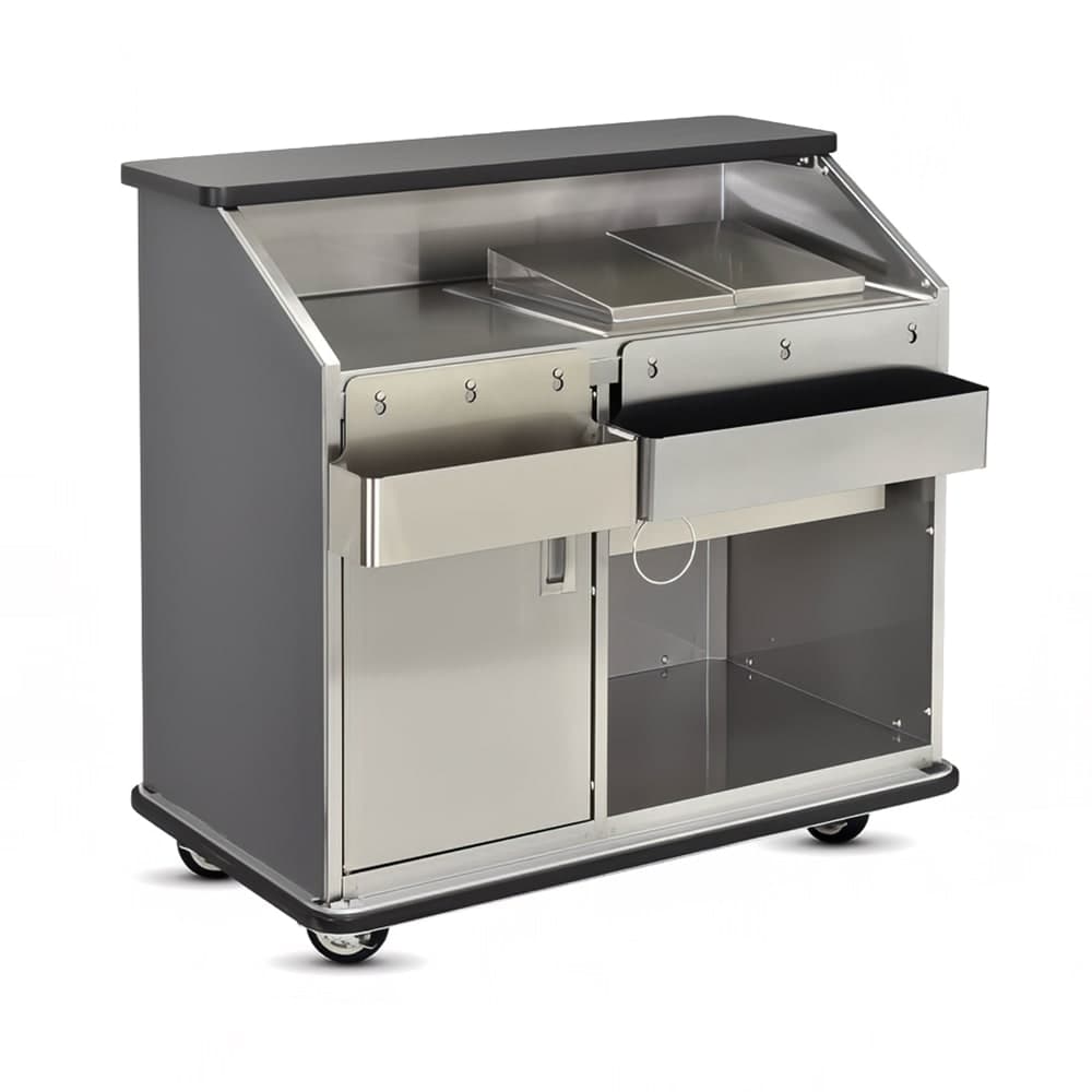 FWE CB-4 L2 48"L Conventional Portable Bar, Stainless Interior, Buka Bark