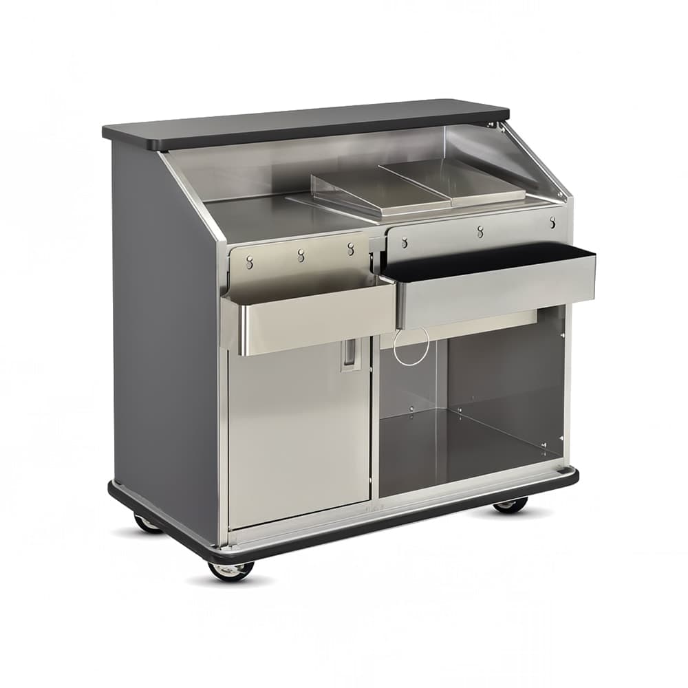 FWE CB-4 L4 48"L Conventional Portable Bar, Stainless Interior, Harvest Maple