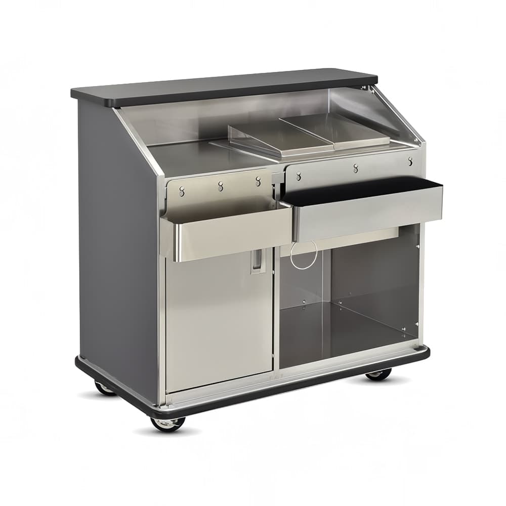 FWE CB-4 L5 48"L Conventional Portable Bar, Stainless Interior, Hibiscus Cherry