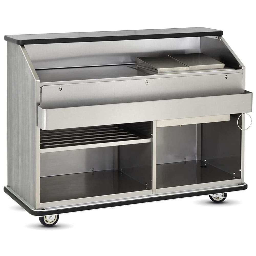 FWE CB-5 L2 60"L Conventional Portable Bar, Stainless Interior, Buka Bark