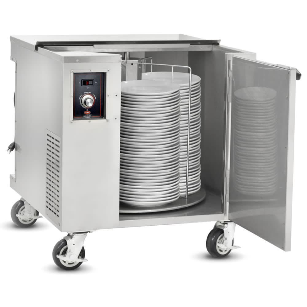 FWE HDC-252-I Heated Dish Cart, Poker Chip Design, (252) 12" Plates, Stainless, 120v