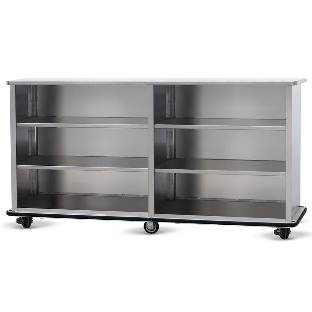 FWE SPSC-8 Back Bar, 24 3/4" x 45 1/2" x 92 1/4" L, Welded Steel Frame, Stainless Interior