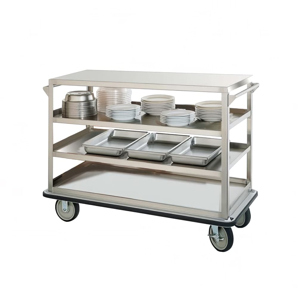 FWE UCU-409-62 Queen Mary Cart - 4 Levels, 1600 lb. Capacity, Stainless, Raised Edges