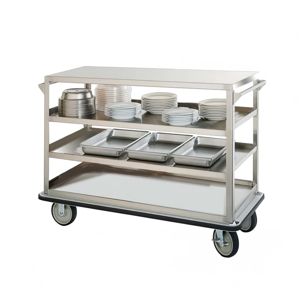 FWE UCU-412-62 Queen Mary Cart - 4 Levels, 1600 lb. Capacity, Stainless, Raised Edges