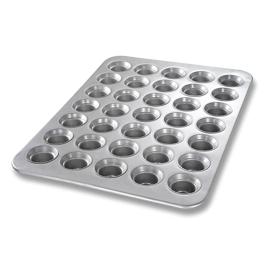 Chicago Metallic Mini Muffin Pan, Makes (35) 2 3/4" Muffins, AMERICOAT Glazed 26 ga Aluminized Steel (42756)