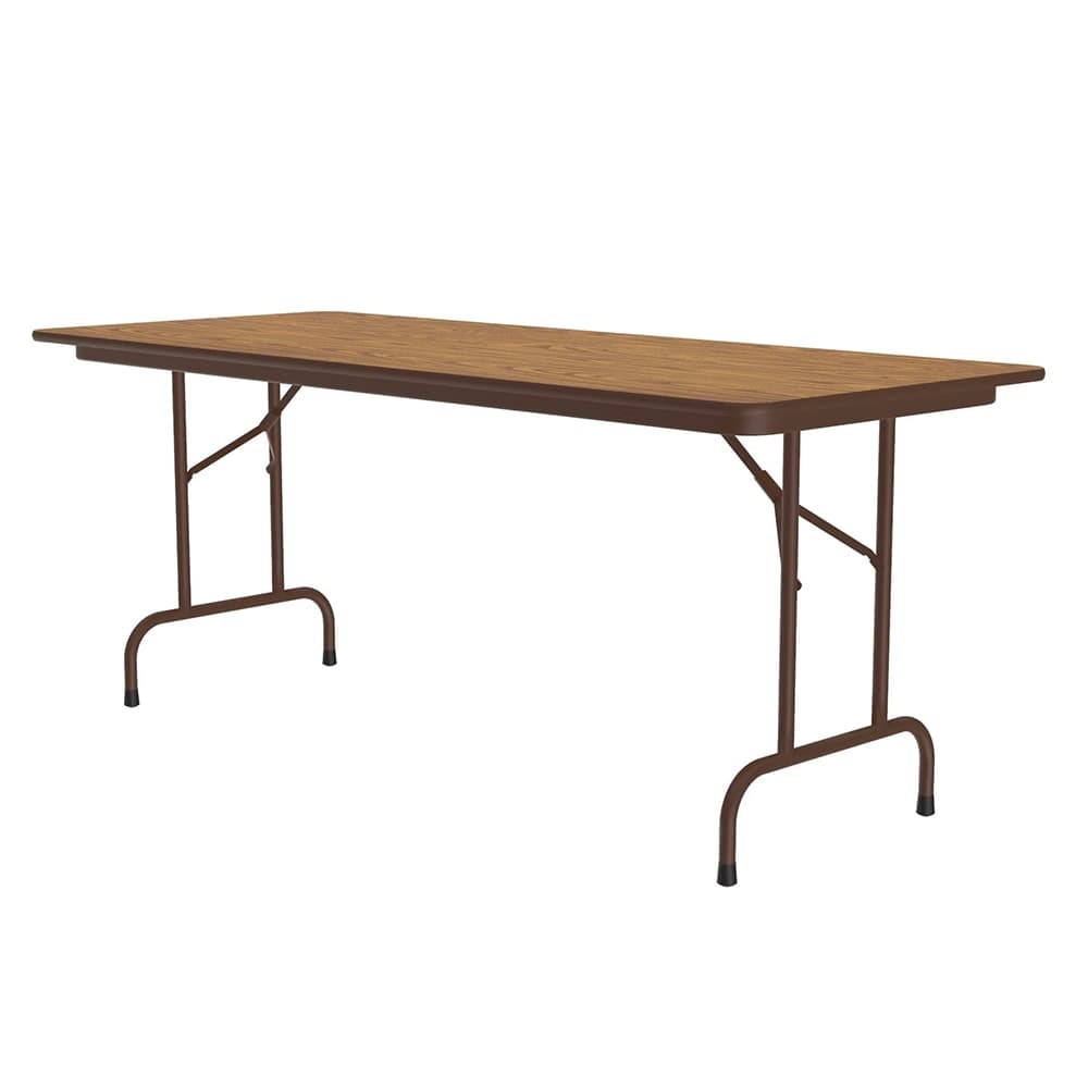 Correll 72" Rectangular Folding Table w/ Medium Oak Melamine Top, 29"H (CF3072M-06)