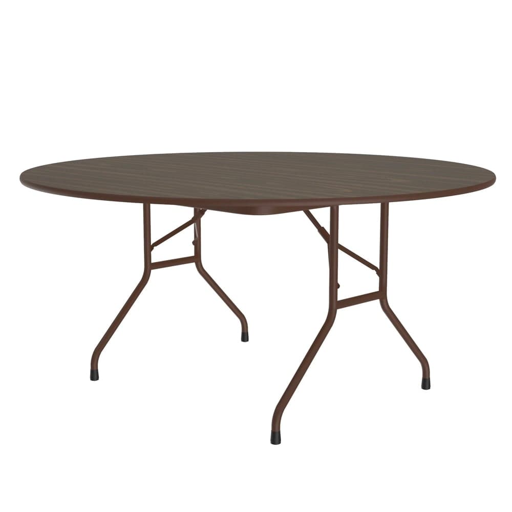 Correll 60" Round Folding Table w/ Walnut Top, 29"H (CF60PX-01)