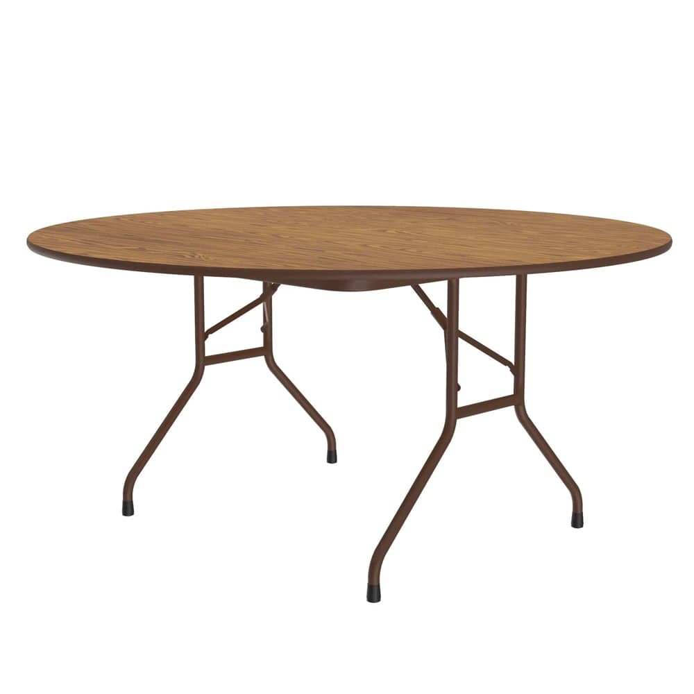 Correll 60" Round Folding Table w/ Medium Oak Top, 29"H (CF60PX-06)