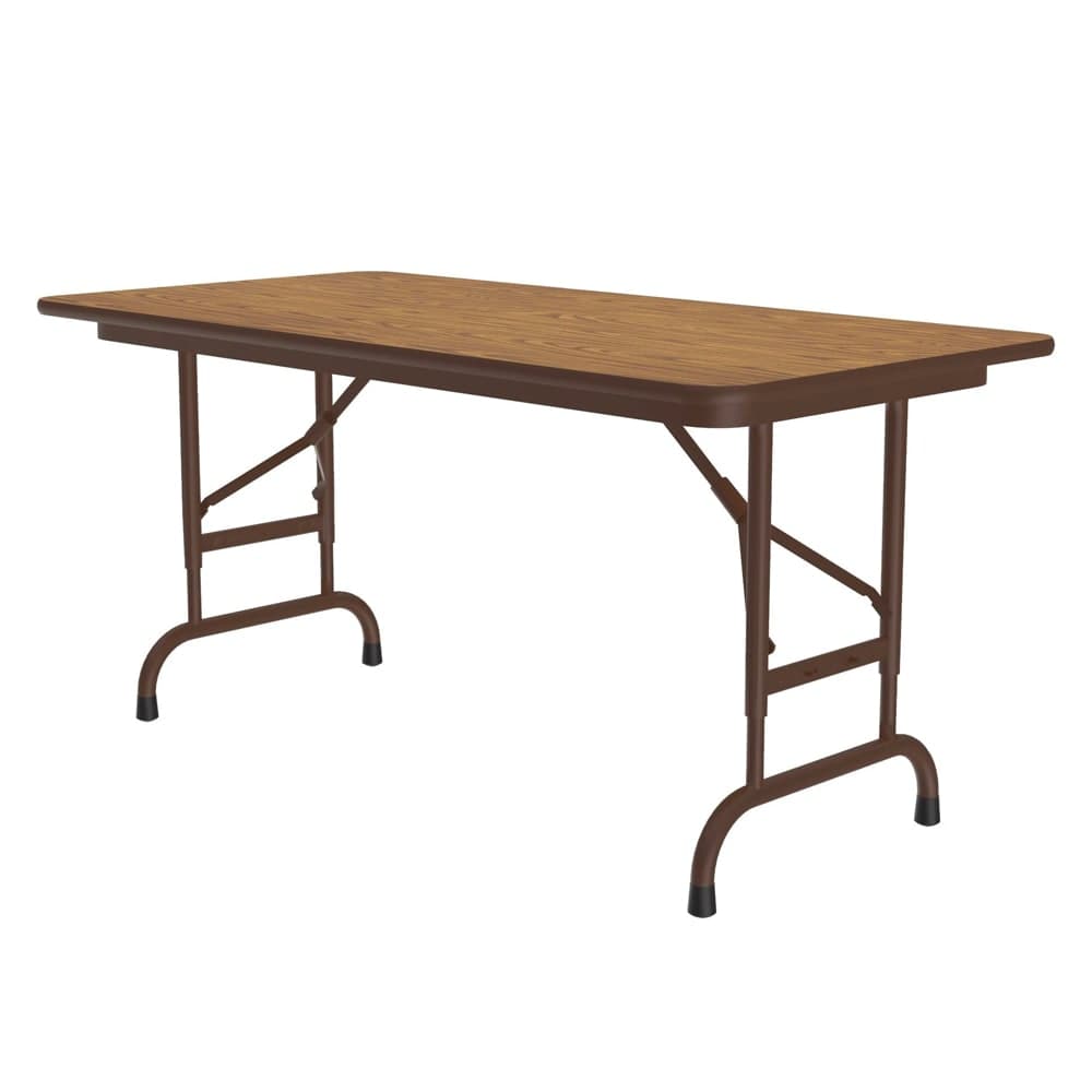 Correll 48" Rectangular Folding Table w/ Medium Oak Melamine Top, 32"H (CFA2448M-06)