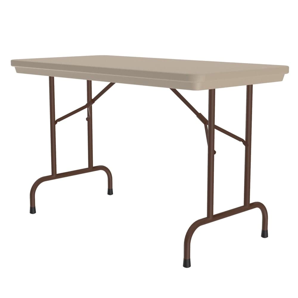 Correll 48" R-Series Rectangular Folding Table w/ Mocha Granite Plastic Top, 29"H (R2448-24)
