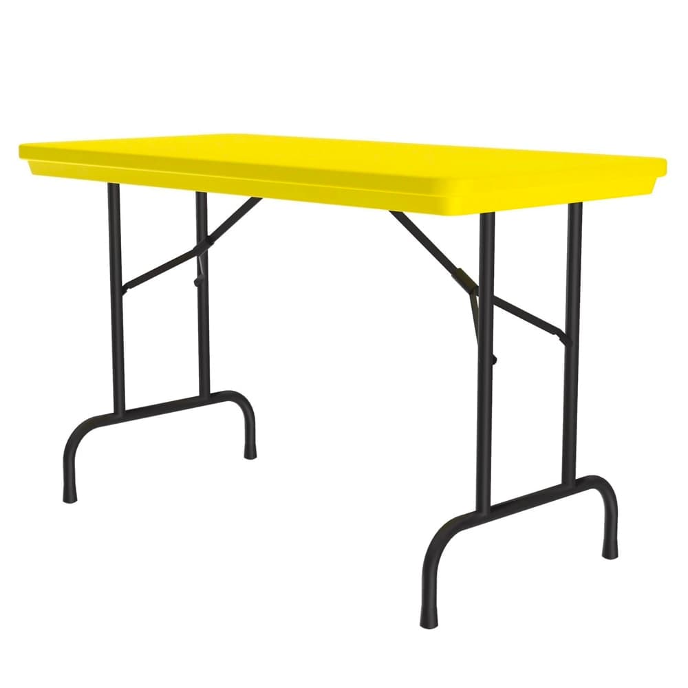 Correll 48" R-Series Rectangular Folding Table w/ Yellow Plastic Top, 29"H (R2448-28)
