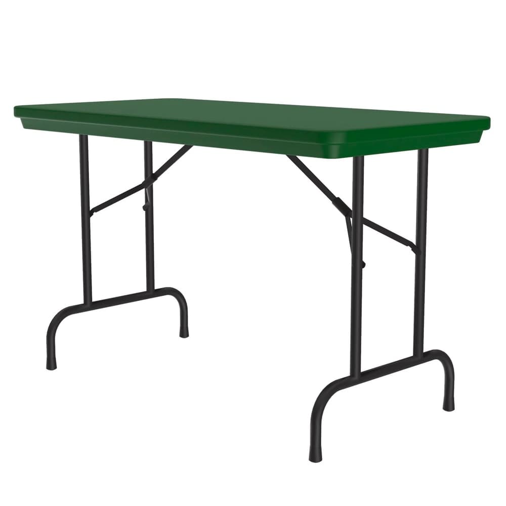 Correll 48" R-Series Rectangular Folding Table w/ Green Plastic Top, 29"H (R2448-29)