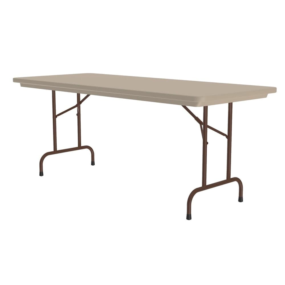Correll 60" R-Series Rectangular Folding Table w/ Mocha Granite Plastic Top, 29"H (R3060-24)