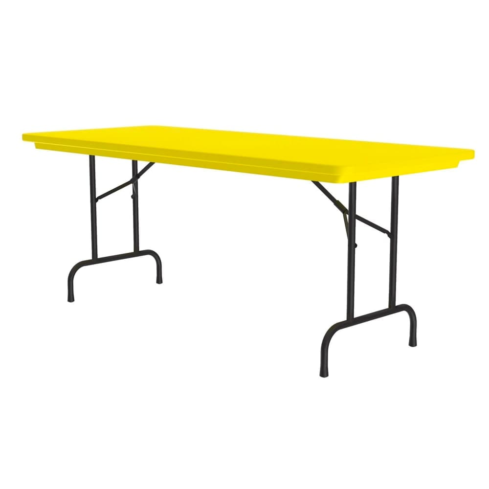 Correll 60" R-Series Rectangular Folding Table w/ Yellow Plastic Top, 29"H (R3060-28)