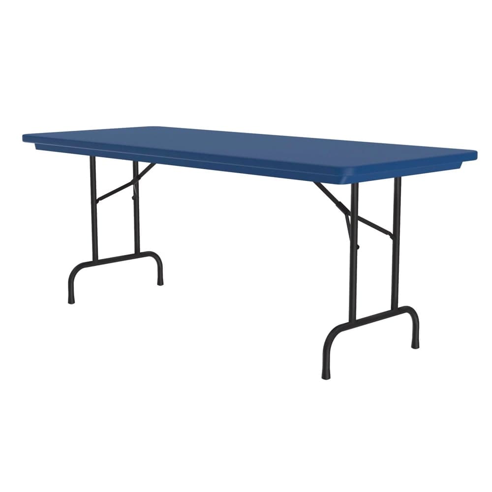 Correll 72" R-Series Rectangular Folding Table w/ Blue Plastic Top, 29"H (R3072-27)