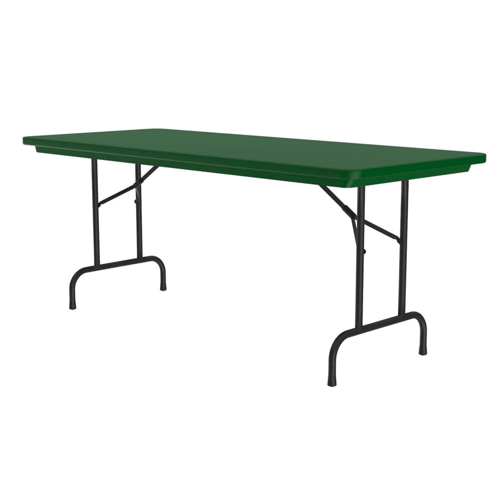 Correll 72" R-Series Rectangular Folding Table w/ Green Plastic Top, 29"H (R3072-29)