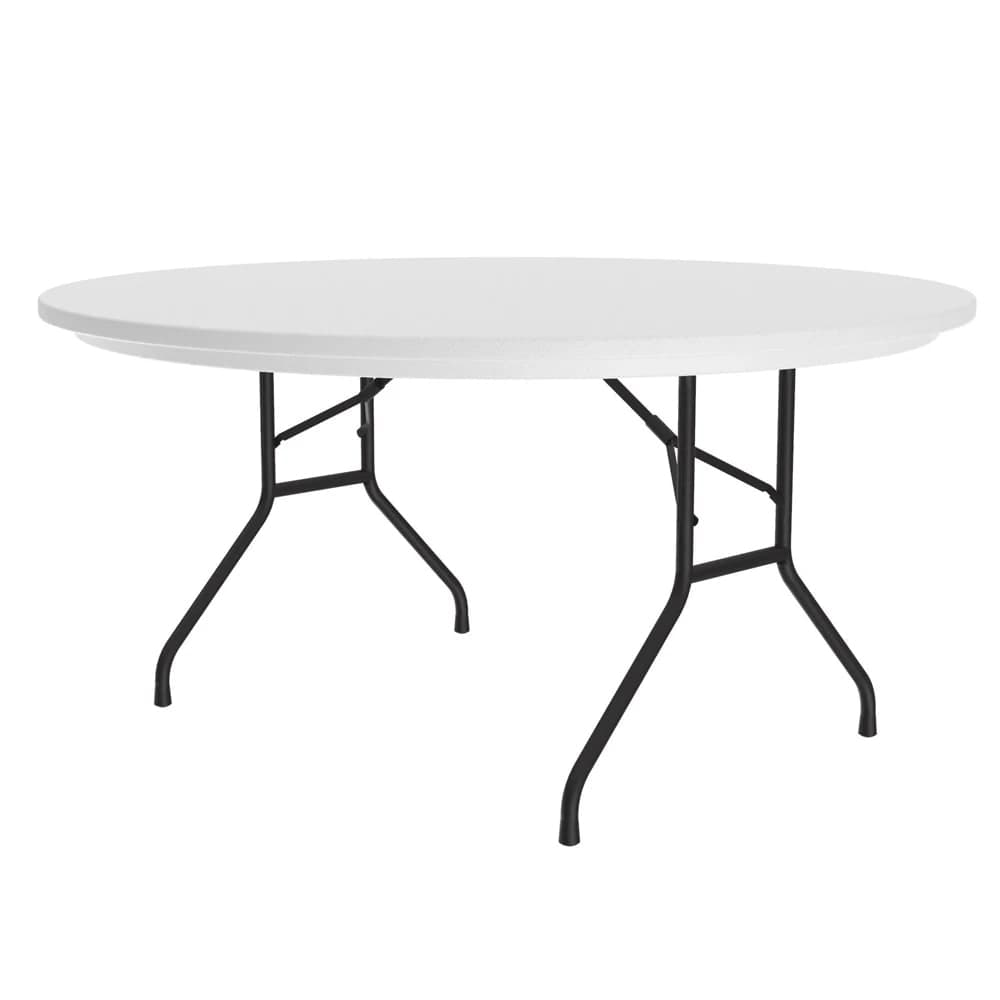 Correll 60" R-Series Round Folding Table w/ Gray Granite Plastic Top, 29"H (R60-23)
