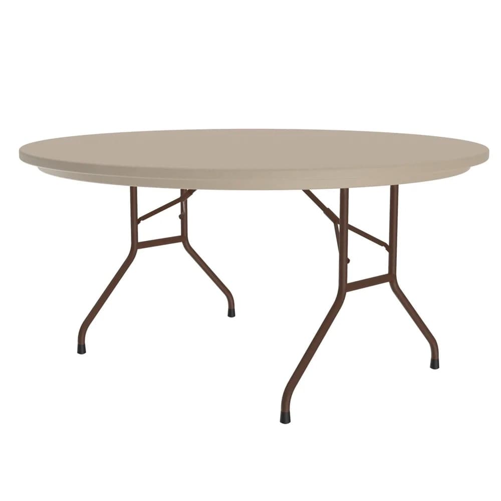 Correll 60" R-Series Round Folding Table w/ Mocha Granite Plastic Top, 29"H (R60-24)