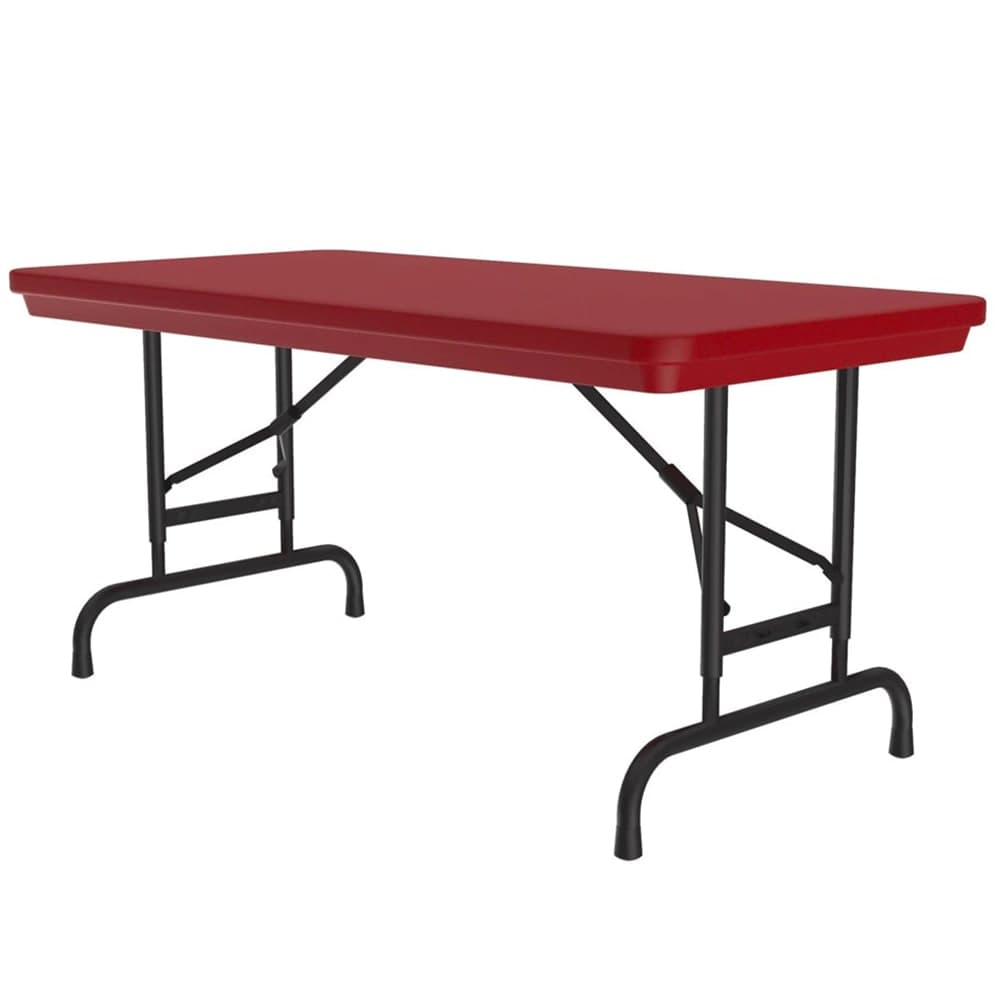 Correll 48" R-Series Rectangular Folding Table w/ Red Plastic Top, 32"H (RA2448-25)