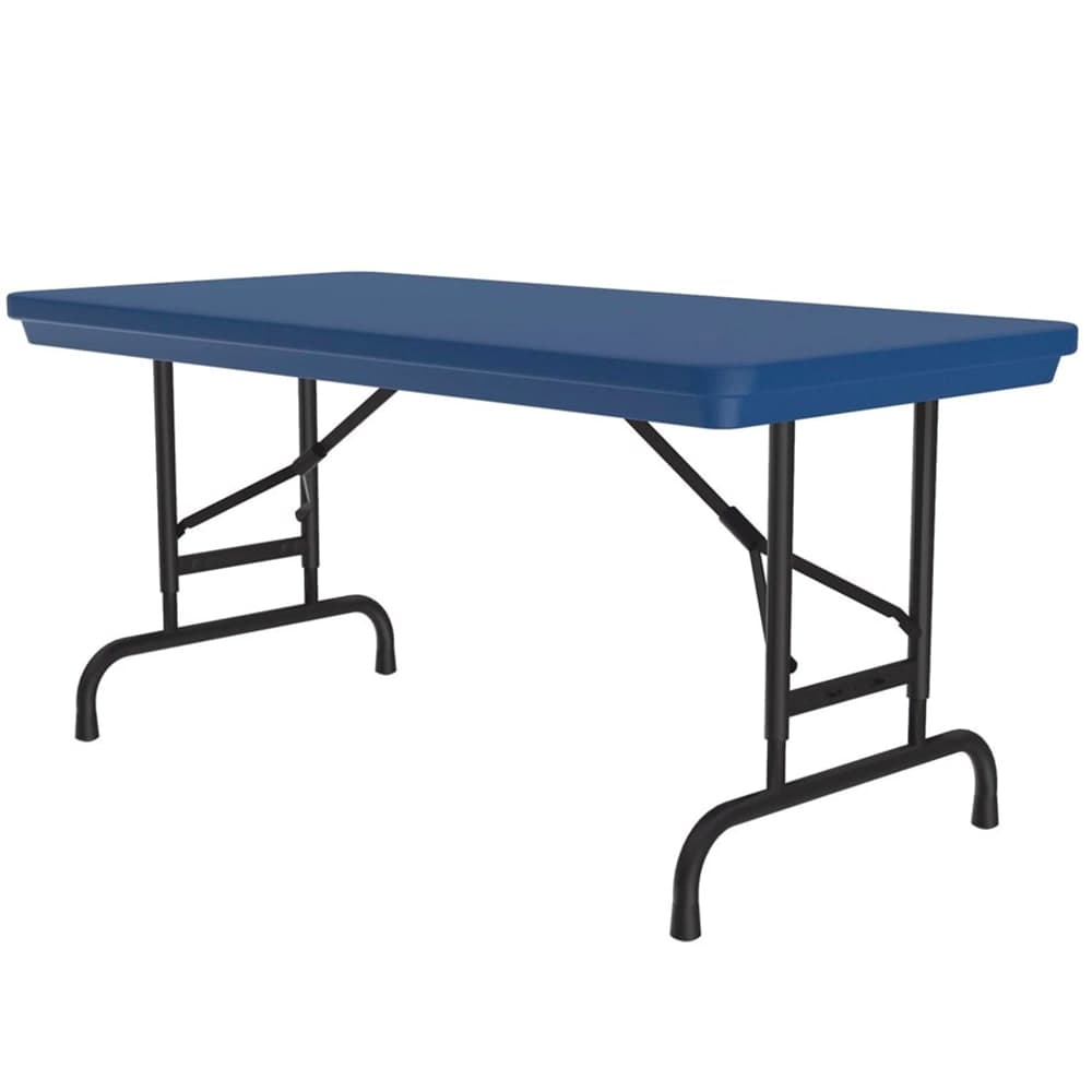 Correll 48" R-Series Rectangular Folding Table w/ Blue Plastic Top, 32"H (RA2448-27)
