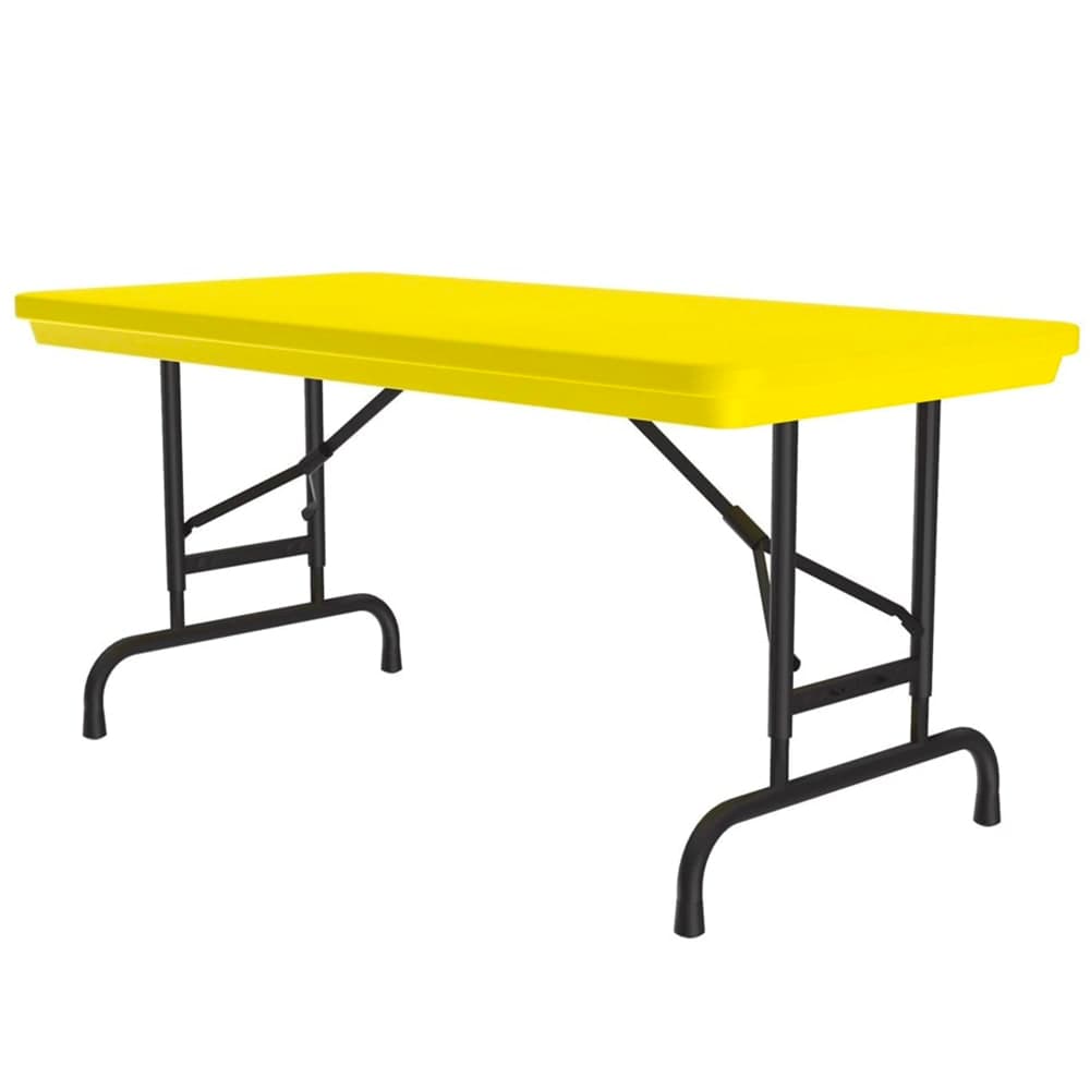 Correll 48" R-Series Rectangular Folding Table w/ Yellow Plastic Top, 32"H (RA2448-28)
