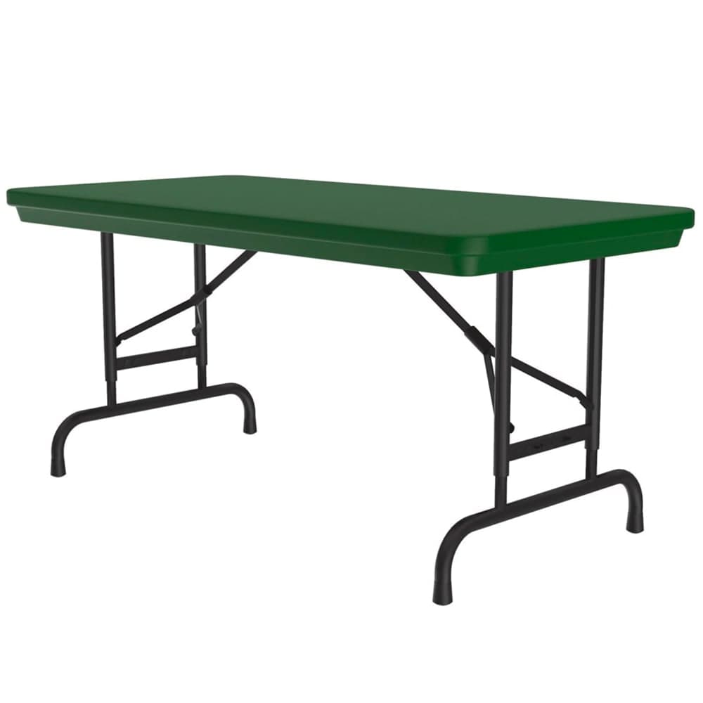 Correll 48" R-Series Rectangular Folding Table w/ Green Plastic Top, 32"H (RA2448-29)