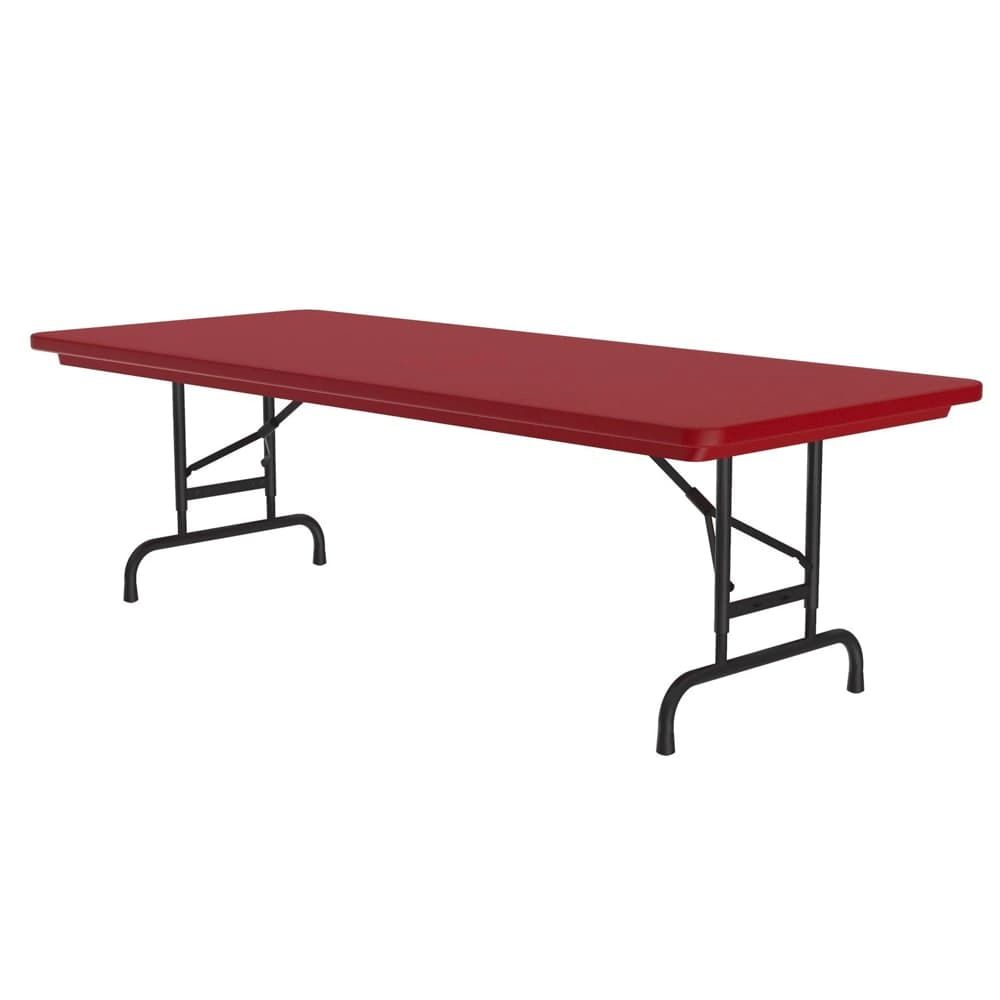 Correll 72" R-Series Rectangular Folding Table w/ Red Plastic Top, 32"H (RA3072-25)