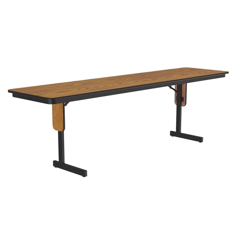Correll 96" Rectangular Folding Seminar Table w/ Medium Oak Laminate Top, 29"H (SP2496PX-06)