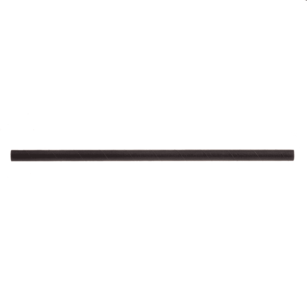 Tablecraft 100107 7 3/4" Wrapped Straws - PLA, Black