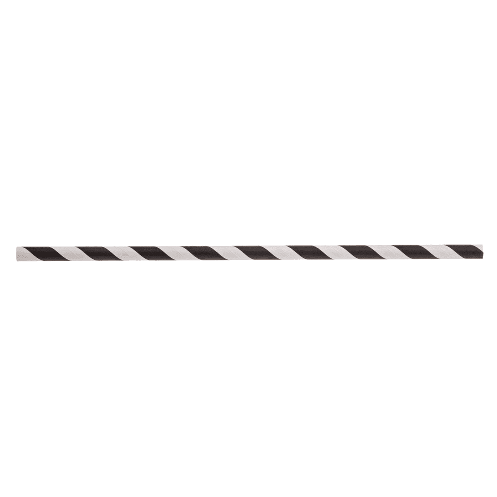 Tablecraft 100110 5 3/4" Unwrapped Cocktail Straws - Paper, Black Striped