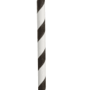 Tablecraft 100110 5 3/4" Unwrapped Cocktail Straws - Paper, Black Striped thumbnail 3