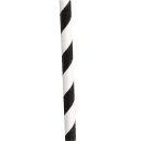 Tablecraft 100113 7 3/4" Wrapped Straws - Paper, Black Striped thumbnail 4