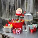 Tablecraft 100121 7 3/4" Wrapped Straws - Paper, Blue Striped thumbnail 2