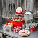 Tablecraft 100121 7 3/4" Wrapped Straws - Paper, Blue Striped thumbnail 3