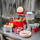 Tablecraft 100125 7 3/4" Wrapped Straws - Paper, Red Striped thumbnail 3