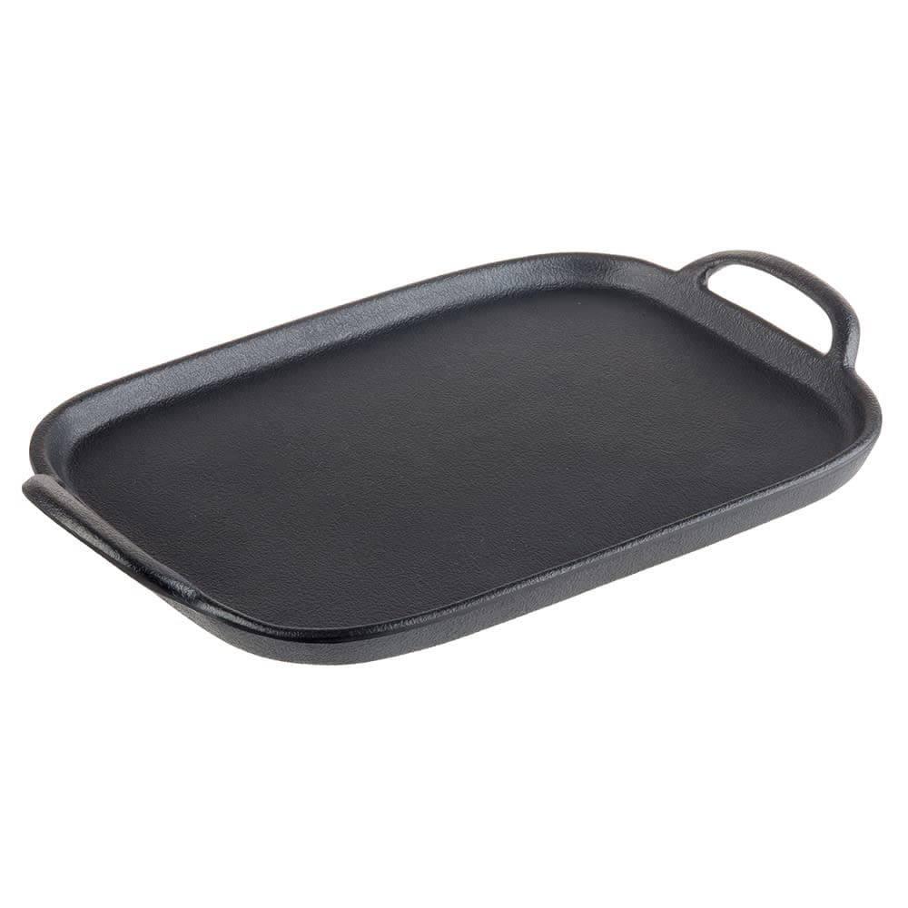 Tablecraft 10047 Melamine Serving Tray w/ Handles - 12 1/4" x 8", Faux Cast Iron