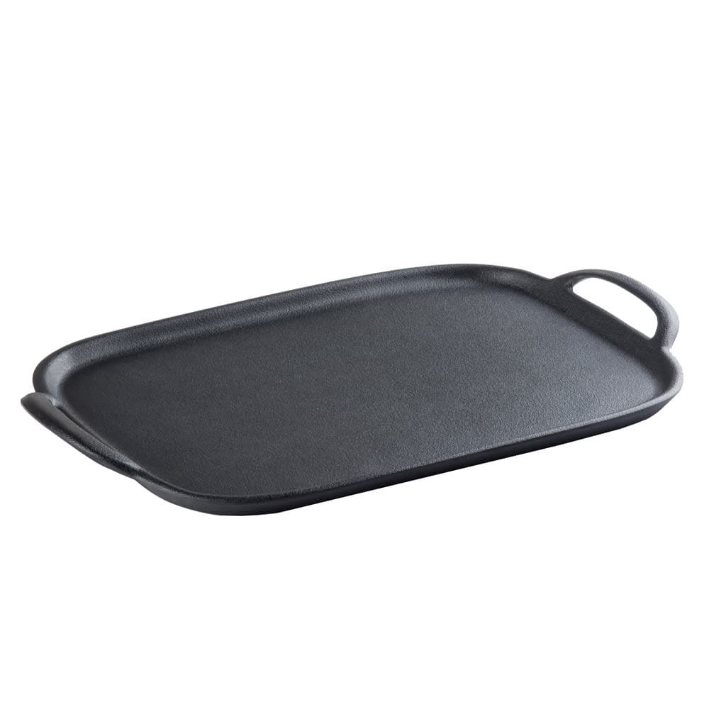 Tablecraft 10048 Melamine Serving Tray w/ Handles - 20 3/8" x 13 1/4", Faux Cast Iron