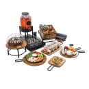 Tablecraft 10074 Cutlery Holder - 5 1/4"L x 5 1/4"W x 6"H, Acacia Wood/Metal thumbnail 4