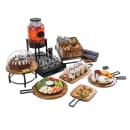 Tablecraft 10086 13" Round Rotating Cake Stand - 6"H, Acacia Wood/Metal thumbnail 4