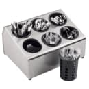 Tablecraft 1010401 4 3/8" Round Flatware Cylinder - 5 1/2"H, Polypropylene, Black thumbnail 3