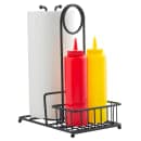 Tablecraft 10263 2 Compartment Rectangular Condiment Caddy - Steel, Black thumbnail 10