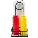 Tablecraft 10263 2 Compartment Rectangular Condiment Caddy - Steel, Black thumbnail 11