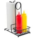 Tablecraft 10263 2 Compartment Rectangular Condiment Caddy - Steel, Black thumbnail 8