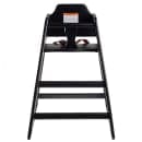 Tablecraft 10624 29 1/2" Stackable Wood High Chair w/ Waist Strap, Black thumbnail 2