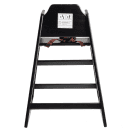 Tablecraft 10624 29 1/2" Stackable Wood High Chair w/ Waist Strap, Black thumbnail 4